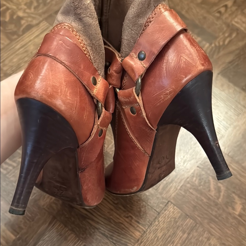 Diesel Brown Tan Leather & Suede Women's Boots size 37 - Picture 3 of 7